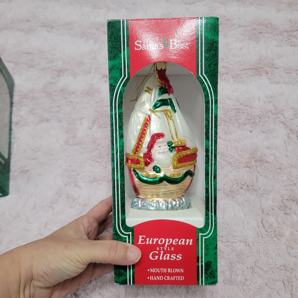 Santa's Best Glass Ornament